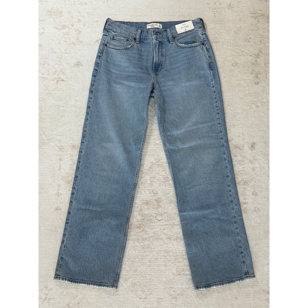 Abercrombie & Fitch The Baggy Low Rise Jeans Blue Wide Leg 27 Regular